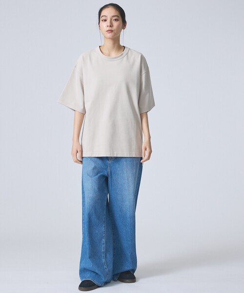 FORTUNA HOMME（フォルトゥナオム）の「【FORTUNA /フォルトゥナ】DockingCrewNeckTee/ドッキングクルーネックTシャツ/ユニセックス/【WEB限定】（Tシャツ/カットソー・メンズ・グレイッシュベージュ/ブラック/ホワイト・L/M）」の7枚目の写真