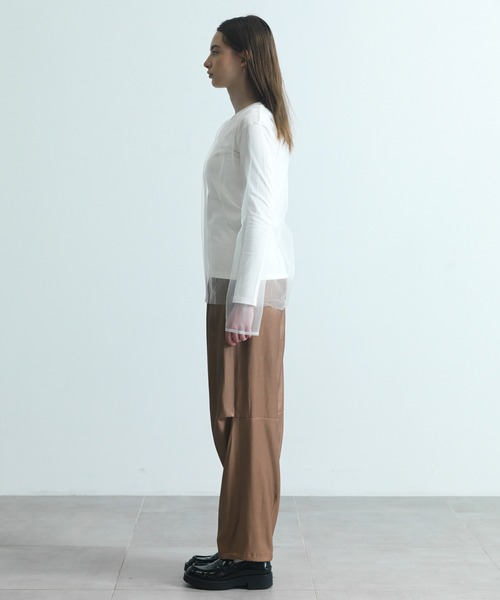 CITY TOKYO（シティトウキョウ）の「【CITY TOKYO/シティートウキョウ】ドッキングチュールカットソー（Tシャツ/カットソー・レディース・ダークグレー/ホワイト・FREE）」の22枚目の写真