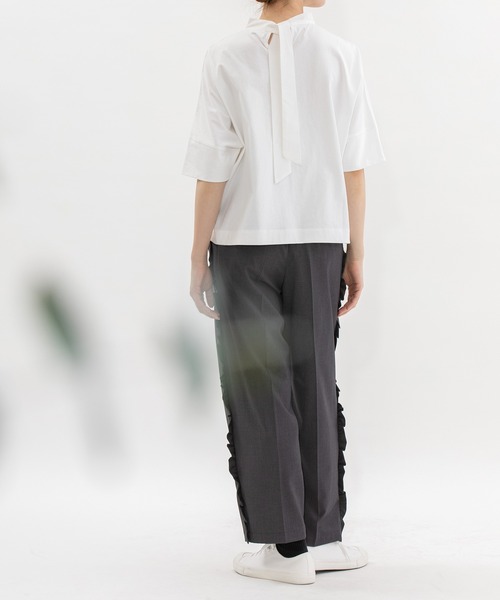 nop de nod(ノップドゥノッド)の「サイドフリルセンタープレスクロップドパンツ(その他パンツ・レディース・ネイビー/ダークグレー/ブラック・3)」の16枚目の写真