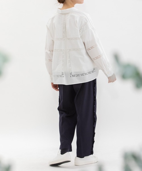 nop de nod(ノップドゥノッド)の「サイドフリルセンタープレスクロップドパンツ(その他パンツ・レディース・ネイビー/ダークグレー/ブラック・3)」の10枚目の写真