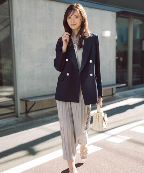 PROPORTION BODY DRESSING(プロポーションボディドレッシング)の「<セットアップ対応>ダブルジャケット / 1216150304(テーラードジャケット・レディース・ダークグレー/ベージュ/ネイビー/オフホワイト・SMALL/PSS/MEDIUM)」の4枚目の写真