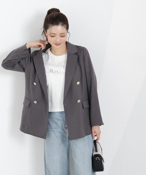 PROPORTION BODY DRESSING(プロポーションボディドレッシング)の「<セットアップ対応>ダブルジャケット / 1216150304(テーラードジャケット・レディース・ダークグレー/ベージュ/ネイビー/オフホワイト・SMALL/PSS/MEDIUM)」の7枚目の写真