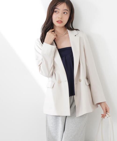 PROPORTION BODY DRESSING(プロポーションボディドレッシング)の「<セットアップ対応>ダブルジャケット / 1216150304(テーラードジャケット・レディース・ダークグレー/ベージュ/ネイビー/オフホワイト・SMALL/PSS/MEDIUM)」の14枚目の写真
