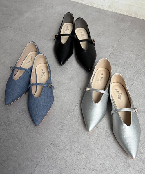 Chez toi(シェトワ)の「メリージェーンストラップパンプス(パンプス・レディース・ブラック/インディゴブルー/シルバー・MEDIUM/LARGE)」の3枚目の写真