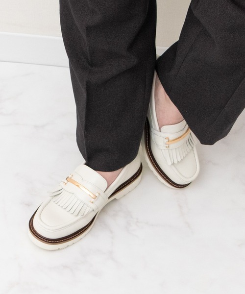 PARADIS COULEUR(パラディクルール)の「【PARADIS COULEUR】メタルバーフリンジローファー(361610)(ローファー・レディース・ブラック系その他/オフホワイト/ブラック/ダークブラウン・23/23.5/24/24.5/25/22.5)」の6枚目の写真