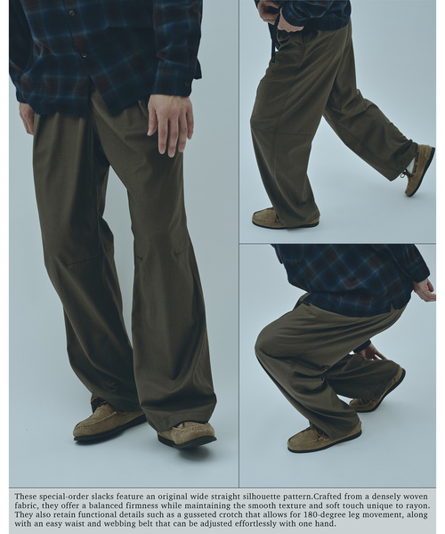 Gramicci(グラミチ)の「Gramicci / グラミチ 別注 ストレート タック スラックス(スラックス・メンズ・ブラック/ブラウン系その他/グレー・LARGE/MEDIUM)」の3枚目の写真