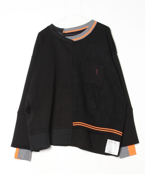 Maison ULA(メゾンウラ)の「Maison ULA/メゾン ウラ/ジャイアントプルオーバー(Tシャツ/カットソー・メンズ・ブラック・1/2)」の1枚目の写真