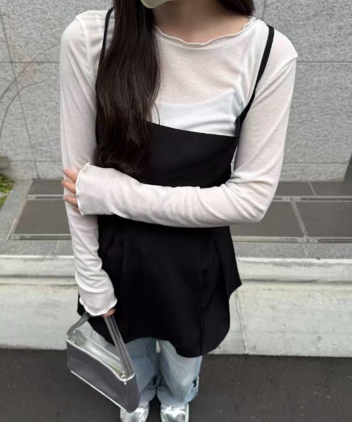 mebole(メボレ)の「バックリボンミニキャミワンピース(ワンピース・レディース・グレー/ブラック・FREE)」の22枚目の写真
