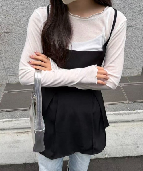 mebole(メボレ)の「バックリボンミニキャミワンピース(ワンピース・レディース・グレー/ブラック・FREE)」の19枚目の写真