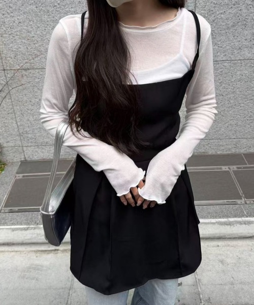 mebole(メボレ)の「バックリボンミニキャミワンピース(ワンピース・レディース・グレー/ブラック・FREE)」の18枚目の写真