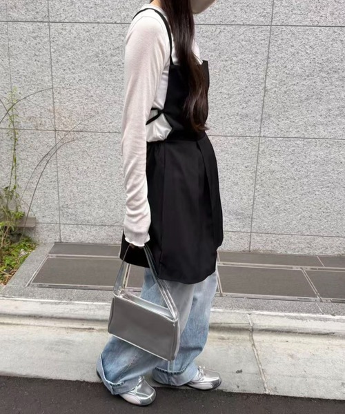 mebole(メボレ)の「バックリボンミニキャミワンピース(ワンピース・レディース・グレー/ブラック・FREE)」の13枚目の写真