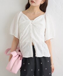 mystic | ハートネックパフブラウス(シャツ/ブラウス)