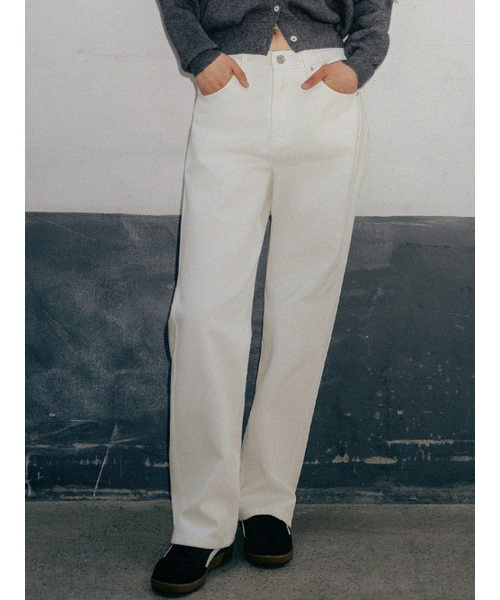 ANNEHEARTS（アンハーツ）の「Color Wide Denim Pants Ivory（デニムパンツ・レディース・その他・SMALL/MEDIUM/LARGE）」の2枚目の写真