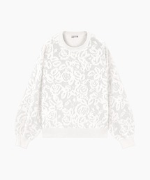FLOWER MESH CREW NECK PULLOVER