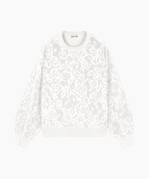 FLOWER MESH CREW NECK PULLOVER（ニット/セーター）｜LAD MUSICIAN