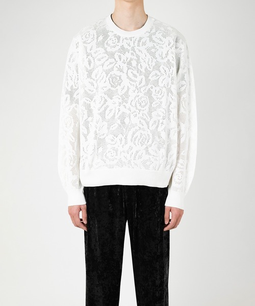 FLOWER MESH CREW NECK PULLOVER（ニット/セーター）｜LAD MUSICIAN