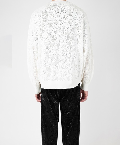 LAD MUSICIAN(ラッドミュージシャン)の「FLOWER MESH CREW NECK PULLOVER(ニット/セーター・メンズ・ホワイト/ブラック・FREE)」の9枚目の写真