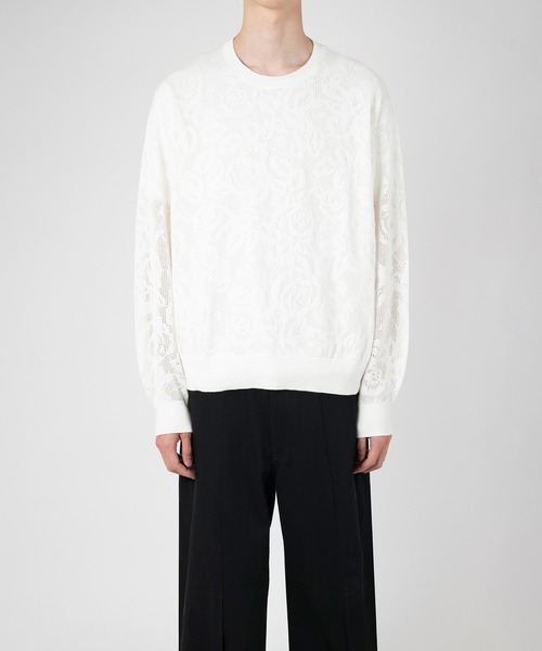 LAD MUSICIAN(ラッドミュージシャン)の「FLOWER MESH CREW NECK PULLOVER(ニット/セーター・メンズ・ホワイト/ブラック・FREE)」の10枚目の写真