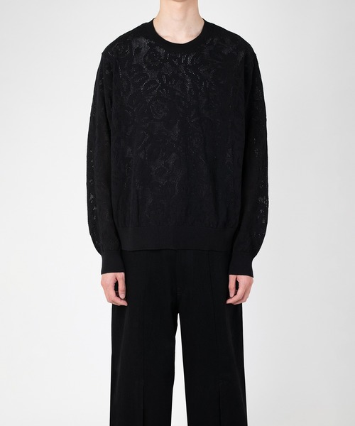 LAD MUSICIAN(ラッドミュージシャン)の「FLOWER MESH CREW NECK PULLOVER(ニット/セーター・メンズ・ホワイト/ブラック・FREE)」の5枚目の写真