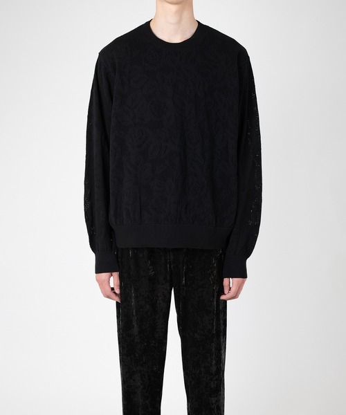 LAD MUSICIAN(ラッドミュージシャン)の「FLOWER MESH CREW NECK PULLOVER(ニット/セーター・メンズ・ホワイト/ブラック・FREE)」の7枚目の写真