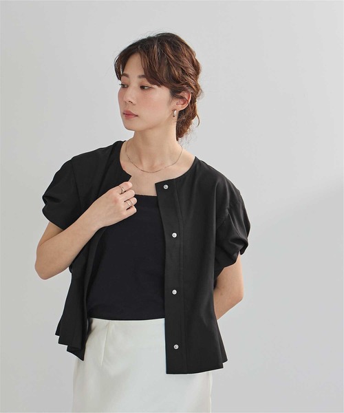UR'S(ユアーズ)の「ツイストスリーブペプラムブラウス(シャツ/ブラウス・レディース・ホワイト/ブラック・L/M/S)」の10枚目の写真