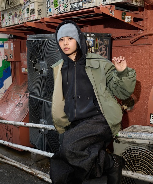 kutir(クティール)の「MA-1 2WAY REVERSIBLE NYLON SHORT BLOUSON/2WAY リバーシブルナイロンショートブルゾン(ブルゾン・メンズ・チャコールグレー/ボルドー/ネイビー/カーキ/ブラック・LARGE/MEDIUM/SMALL/X-LARGE)」の21枚目の写真