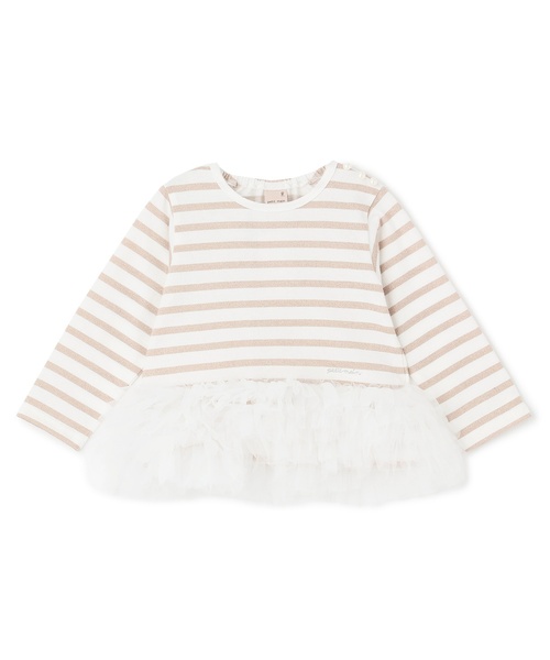 petit main（プティマイン）の「【リンク】ボーダーペプラム長袖Tシャツ（Tシャツ/カットソー・キッズ・ネイビー/ピンク/ブラウン・130cm/120cm/100cm/110cm/90cm/80ｃｍ）」の16枚目の写真