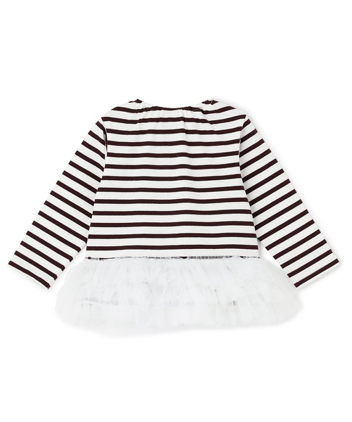 petit main（プティマイン）の「【リンク】ボーダーペプラム長袖Tシャツ（Tシャツ/カットソー・キッズ・ネイビー/ピンク/ブラウン・130cm/120cm/100cm/110cm/90cm/80ｃｍ）」の13枚目の写真