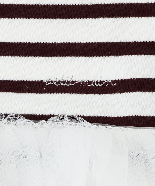 petit main（プティマイン）の「【リンク】ボーダーペプラム長袖Tシャツ（Tシャツ/カットソー・キッズ・ネイビー/ピンク/ブラウン・130cm/120cm/100cm/110cm/90cm/80ｃｍ）」の9枚目の写真