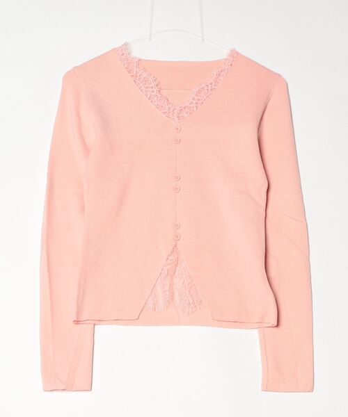 a lot of love(ア ロット オブ ラブ)の「レースアクセント スリムカーディガン(カーディガン/ボレロ・レディース・ボルドー/ピンク/アイボリー・FREE)」の18枚目の写真