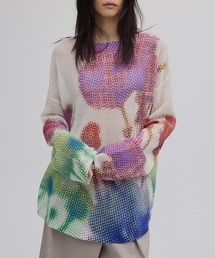 Ameri（アメリ）の「LOW RESOLUTION FLOWER KNIT TOP（ニット/セーター）」