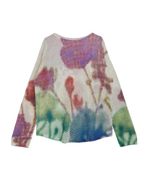 Ameri(アメリ)の「LOW RESOLUTION FLOWER KNIT TOP(ニット/セーター・レディース・ブラック/アイボリー/ブルー・FREE)」の17枚目の写真