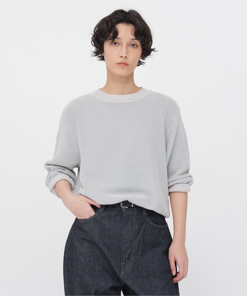 MARGARET HOWELL(マーガレットハウエル)の「COTTON LINEN RAMIE PIQUE(ニット/セーター・レディース・ライトグレー/ブラック・2)」の1枚目の写真