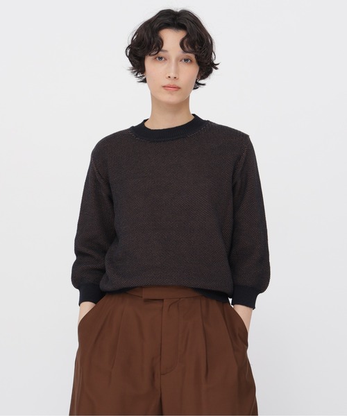MARGARET HOWELL(マーガレットハウエル)の「COTTON LINEN RAMIE PIQUE(ニット/セーター・レディース・ライトグレー/ブラック・2)」の2枚目の写真