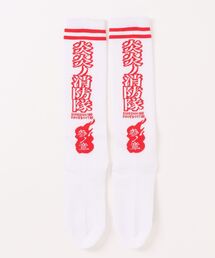 minius（ミニウス）の「TVアニメ『炎炎ノ消防隊 参ノ章』 タイトルロゴ ジャガードソックス/ラインソックス ミドル丈 ユニセックス（ソックス/靴下）」