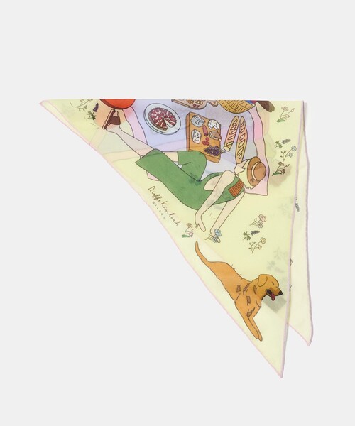 Kinloch（キンロック）の「＜Dieffe Kinloch＞C/SI TRI スカーフ（バンダナ/スカーフ・レディース・ブラック/クリーム/ロイヤルブルー・FREE）」の2枚目の写真