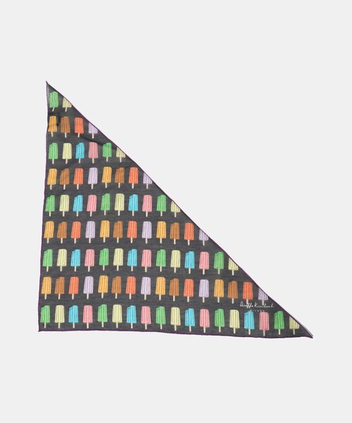 Kinloch（キンロック）の「＜Dieffe Kinloch＞C/SI TRI スカーフ（バンダナ/スカーフ・レディース・ブラック/クリーム/ロイヤルブルー・FREE）」の7枚目の写真