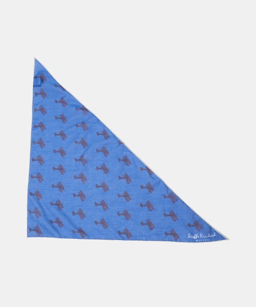 Kinloch（キンロック）の「＜Dieffe Kinloch＞C/SI TRI スカーフ（バンダナ/スカーフ・レディース・ブラック/クリーム/ロイヤルブルー・FREE）」の5枚目の写真