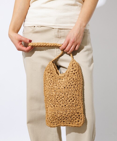 Rouge vif la cle(ルージュヴィフラクレ)の「【Swaraj /スワラージ】手編みペーパーラフィアBAG/トートバッグ/ハンドメイド【WEB限定】(トートバッグ・レディース・ブラック/ベージュ・フリー)」の13枚目の写真
