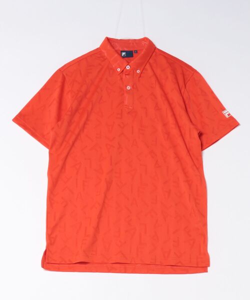 FILA GOLF(フィラゴルフ )の「【FILA GOLF:フィラゴルフ】半袖ロゴジャカードシャツ ゴルフ(シャツ/ブラウス・メンズ・ブラック/ホワイト/ネイビー/オレンジ・LARGE/XX-LARGE/X-LARGE/MEDIUM)」の4枚目の写真