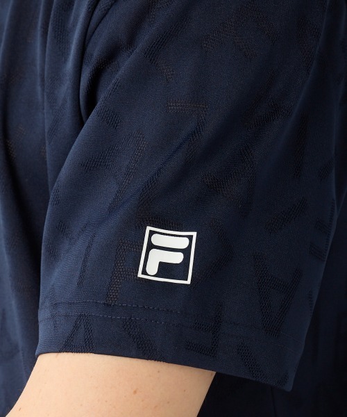 FILA GOLF(フィラゴルフ )の「【FILA GOLF:フィラゴルフ】半袖ロゴジャカードシャツ ゴルフ(シャツ/ブラウス・メンズ・ブラック/ホワイト/ネイビー/オレンジ・LARGE/XX-LARGE/X-LARGE/MEDIUM)」の6枚目の写真