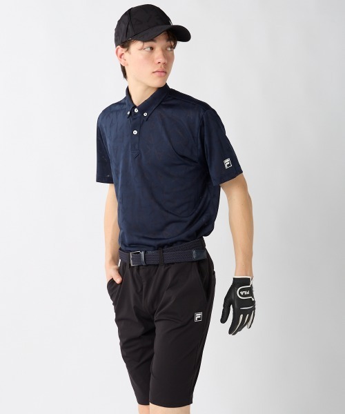 FILA GOLF(フィラゴルフ )の「【FILA GOLF:フィラゴルフ】半袖ロゴジャカードシャツ ゴルフ(シャツ/ブラウス・メンズ・ブラック/ホワイト/ネイビー/オレンジ・LARGE/XX-LARGE/X-LARGE/MEDIUM)」の8枚目の写真