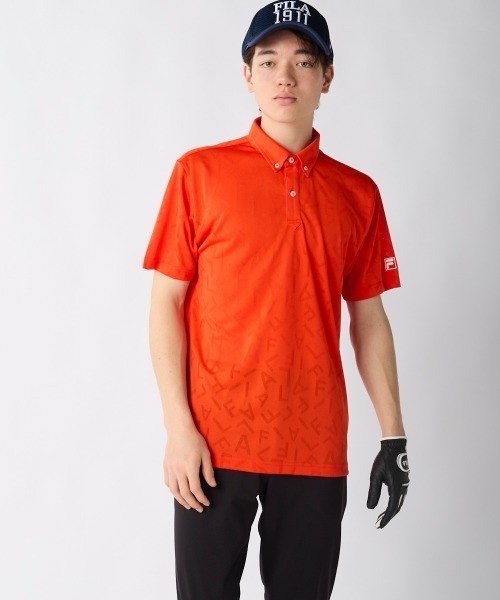 FILA GOLF(フィラゴルフ )の「【FILA GOLF:フィラゴルフ】半袖ロゴジャカードシャツ ゴルフ(シャツ/ブラウス・メンズ・ブラック/ホワイト/ネイビー/オレンジ・LARGE/XX-LARGE/X-LARGE/MEDIUM)」の15枚目の写真