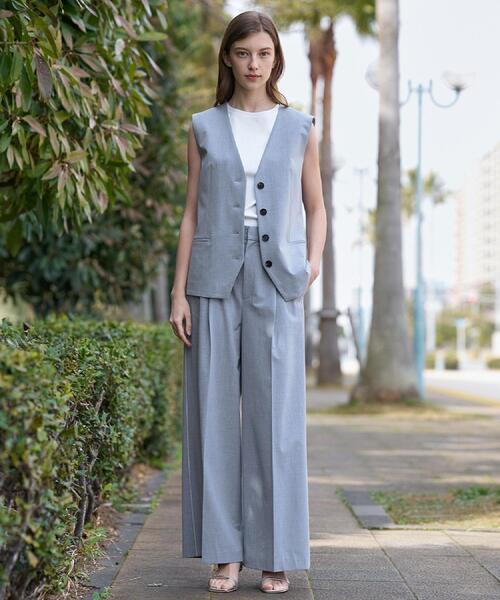 DRESSTERIOR(ドレステリア)の「【セットアップ可/ウォッシャブル】ストライプ2WAYストレッチ サイドラインパンツ(その他パンツ・レディース・ベージュ系2/グレー系2・34/40/38/36)」の8枚目の写真