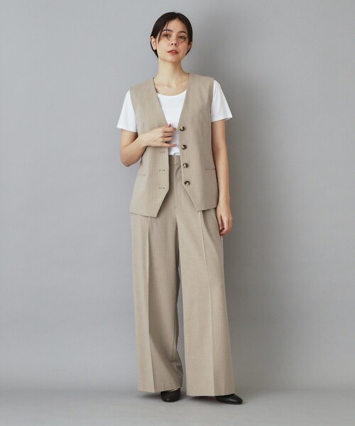 DRESSTERIOR(ドレステリア)の「【セットアップ可/ウォッシャブル】ストライプ2WAYストレッチ サイドラインパンツ(その他パンツ・レディース・ベージュ系2/グレー系2・34/40/38/36)」の21枚目の写真