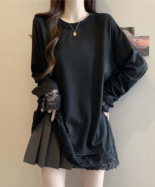 by LEGNA(バイレグナ)の「レース切替ゆるロンT(Tシャツ/カットソー・レディース・ホワイト/ブラック/グレー・LARGE/X-LARGE/XX-LARGE/MEDIUM)」の17枚目の写真