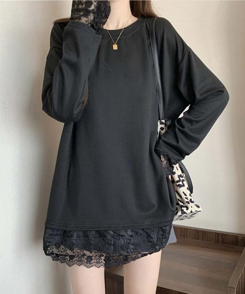 by LEGNA(バイレグナ)の「レース切替ゆるロンT(Tシャツ/カットソー・レディース・ホワイト/ブラック/グレー・LARGE/X-LARGE/XX-LARGE/MEDIUM)」の18枚目の写真