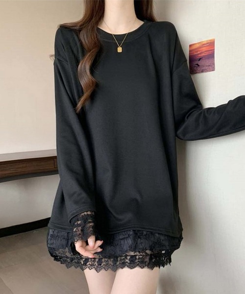 by LEGNA(バイレグナ)の「レース切替ゆるロンT(Tシャツ/カットソー・レディース・ホワイト/ブラック/グレー・LARGE/X-LARGE/XX-LARGE/MEDIUM)」の19枚目の写真