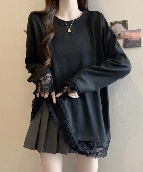 by LEGNA(バイレグナ)の「レース切替ゆるロンT(Tシャツ/カットソー・レディース・ホワイト/ブラック/グレー・LARGE/X-LARGE/XX-LARGE/MEDIUM)」の20枚目の写真