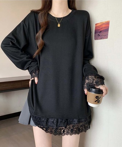 by LEGNA(バイレグナ)の「レース切替ゆるロンT(Tシャツ/カットソー・レディース・ホワイト/ブラック/グレー・LARGE/X-LARGE/XX-LARGE/MEDIUM)」の21枚目の写真